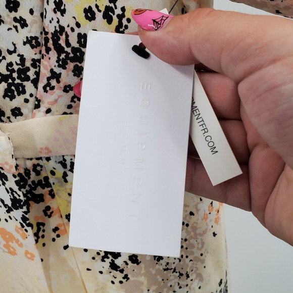 Women's Equipment Femme Tavine V-Neck Silk Midi Wrap Dress Size 8 NEW A5 - Picture 5 of 5